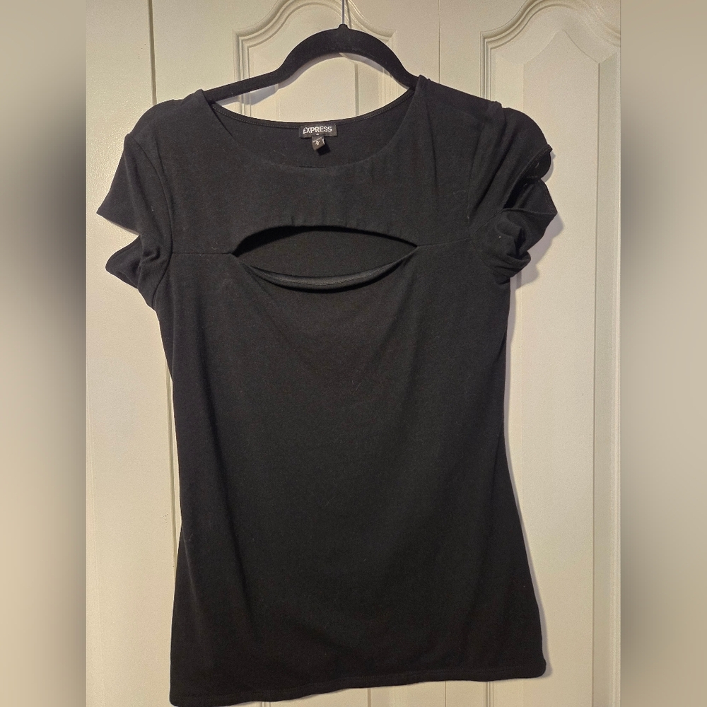 Express Black Cutout Tee